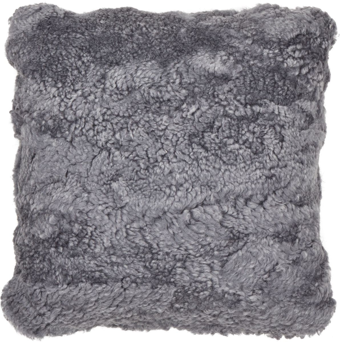 Short-Wool Sheepskin Cushion | Doublesided | 16x16 in  Light Grey