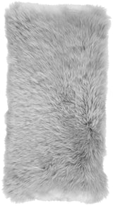 Long-Wool Sheepskin Cushion | 28x56 cm Light Grey