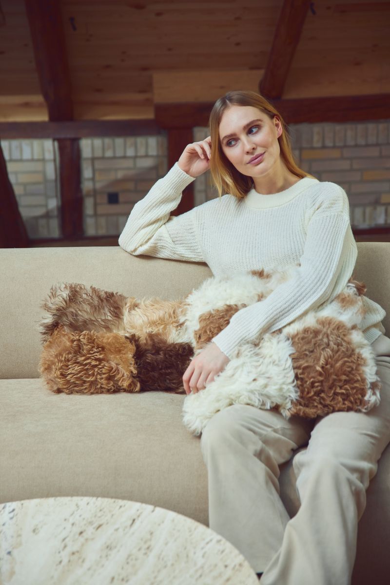 Tigrado Lamb Cushion | Doublesided  Brown/Beige Mix