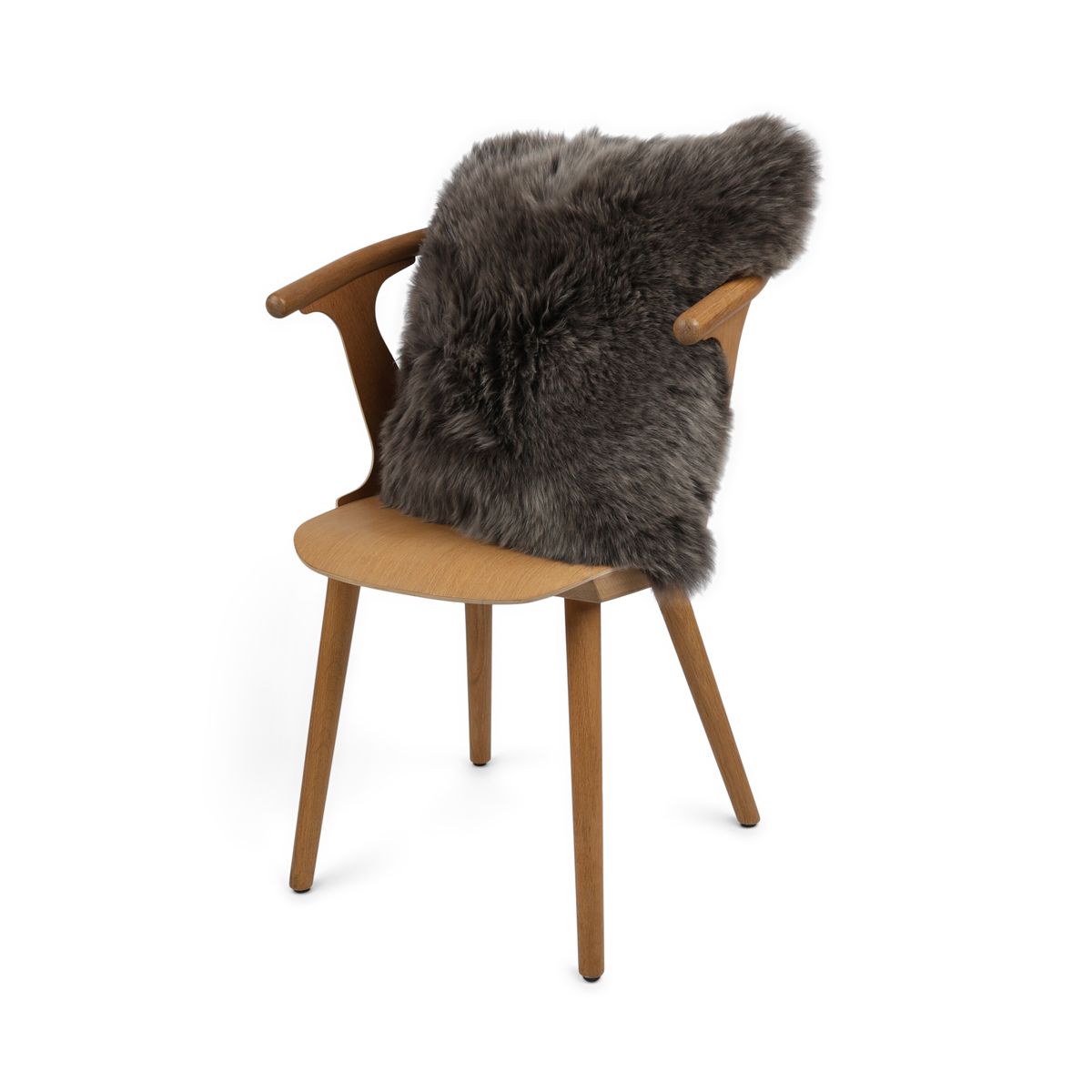 Sheepskin Cushion | Long Wool | New Zealand | Square Walnut