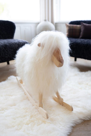 Rocking Sheep | Long Wool | 33x10x24 in | Large Off White
