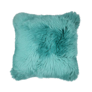 Sheepskin Cushion | Long Wool | New Zealand | Square Turquoise