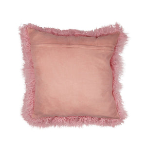 Sheepskin Cushion | Tibet | 20x20 in Lady Pink
