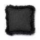 Wool Cushion | LW trim  | 52x52 cm Charcoal/Black