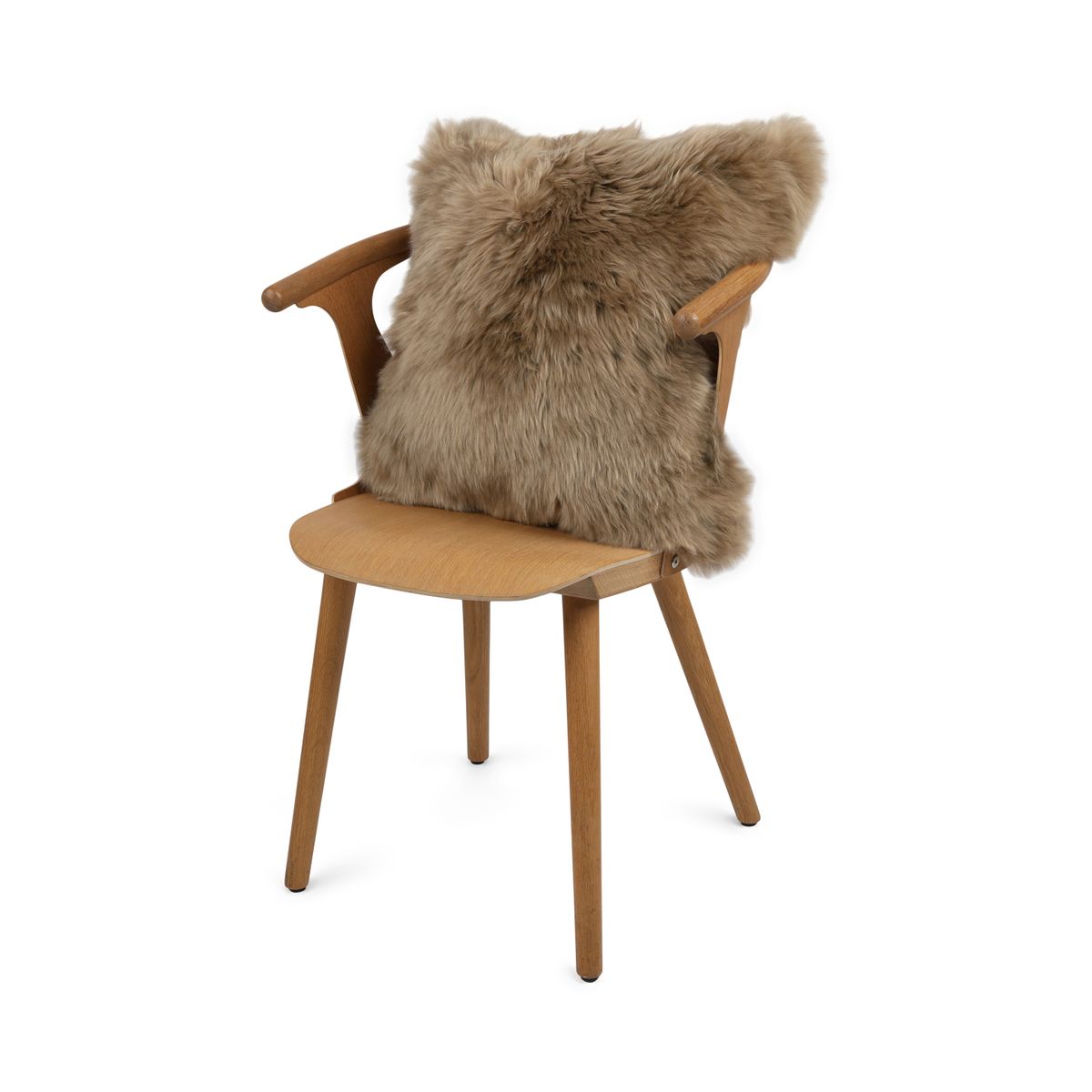 Sheepskin Cushion | Long Wool | New Zealand | Square Taupe