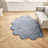 Short Wool Curly Sheepskin Shell Design Rug | 83x59 in Light Grey