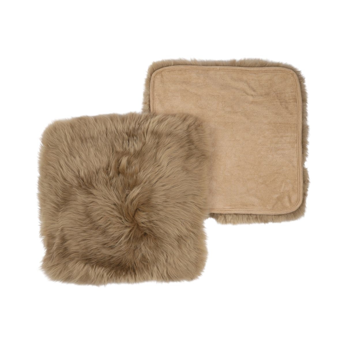 Seat Cover | With Backing | Long Wool | New Zealand Taupe