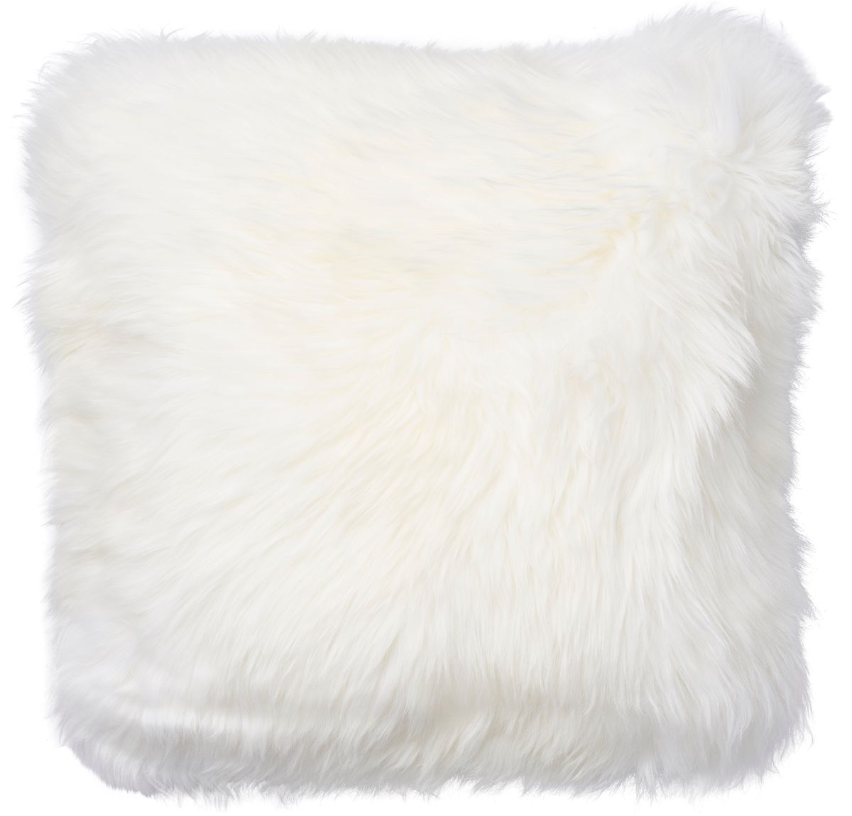 Long-Wool Sheepskin Cushion | Doublesided | New Zealand | 18x18 in Ivory