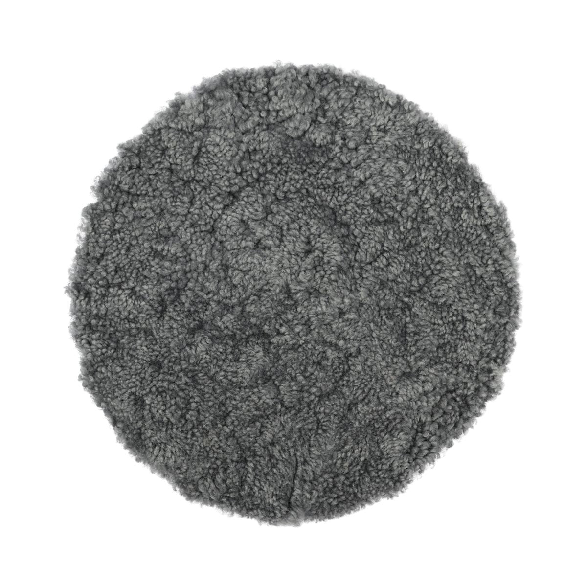 Short Wool Seat Cover | New Zealand | Round Light Grey