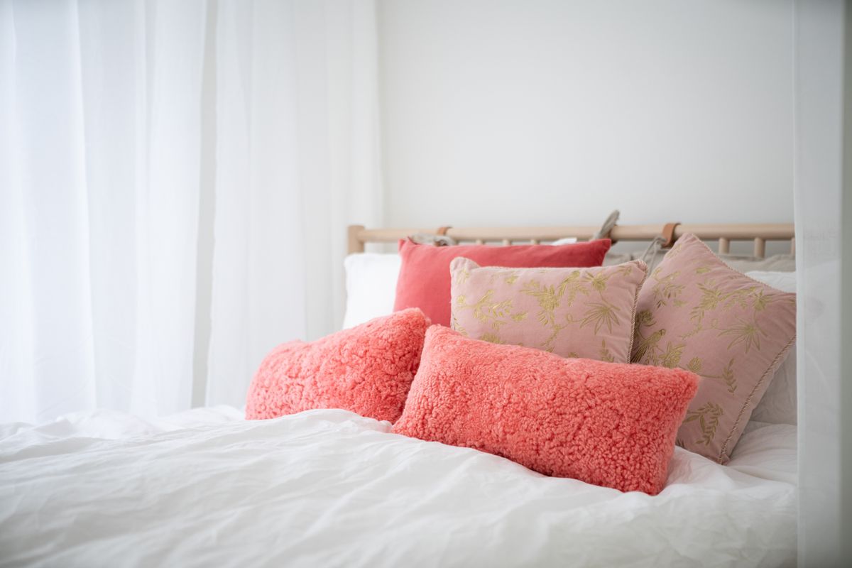 Short-Wool Cushion | Doublesided | 12x24 in Coral Peach