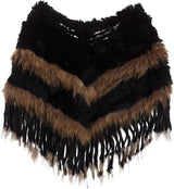 Mia Poncho Black/Natural Brown