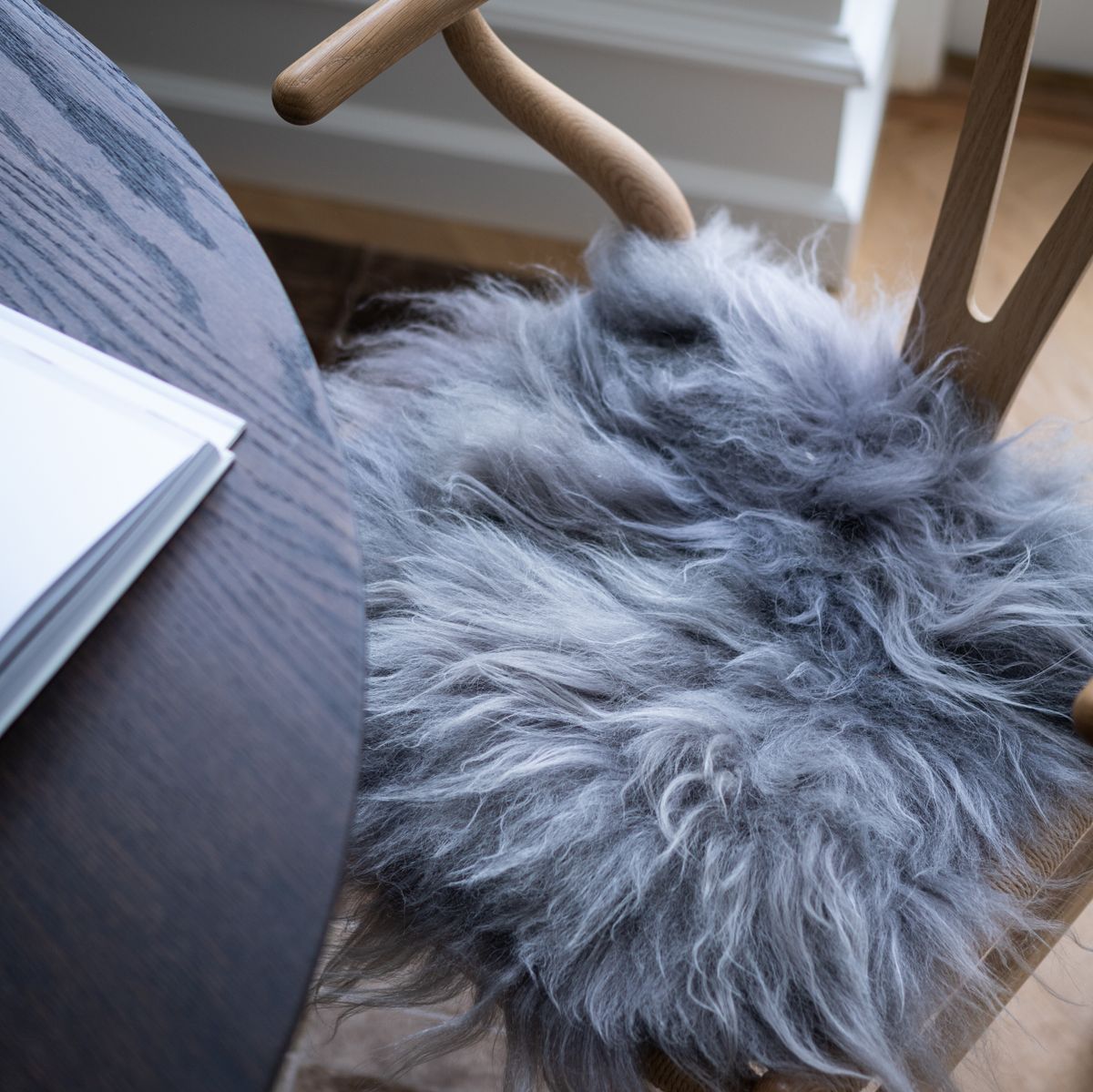 Long Wool Sheepskin Seat Cover Off White