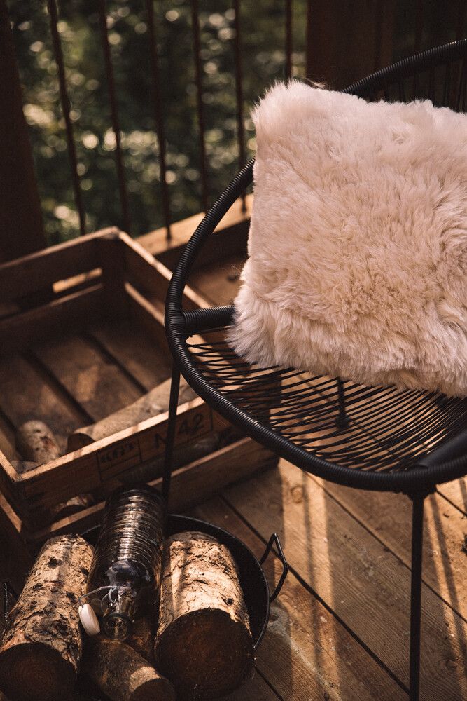 Sheepskin Cushion | Long Wool | New Zealand | 16x16 in Warm Sand