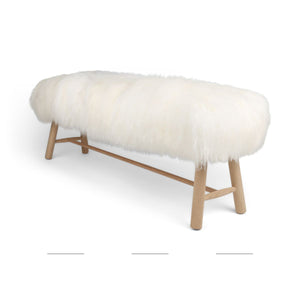 Bench with Icelandic Sheepskin | Oak Legs