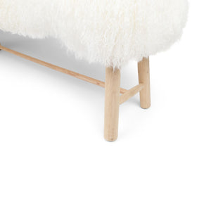 Bench with Tibetan Sheepskin | Oak Legs Ivory