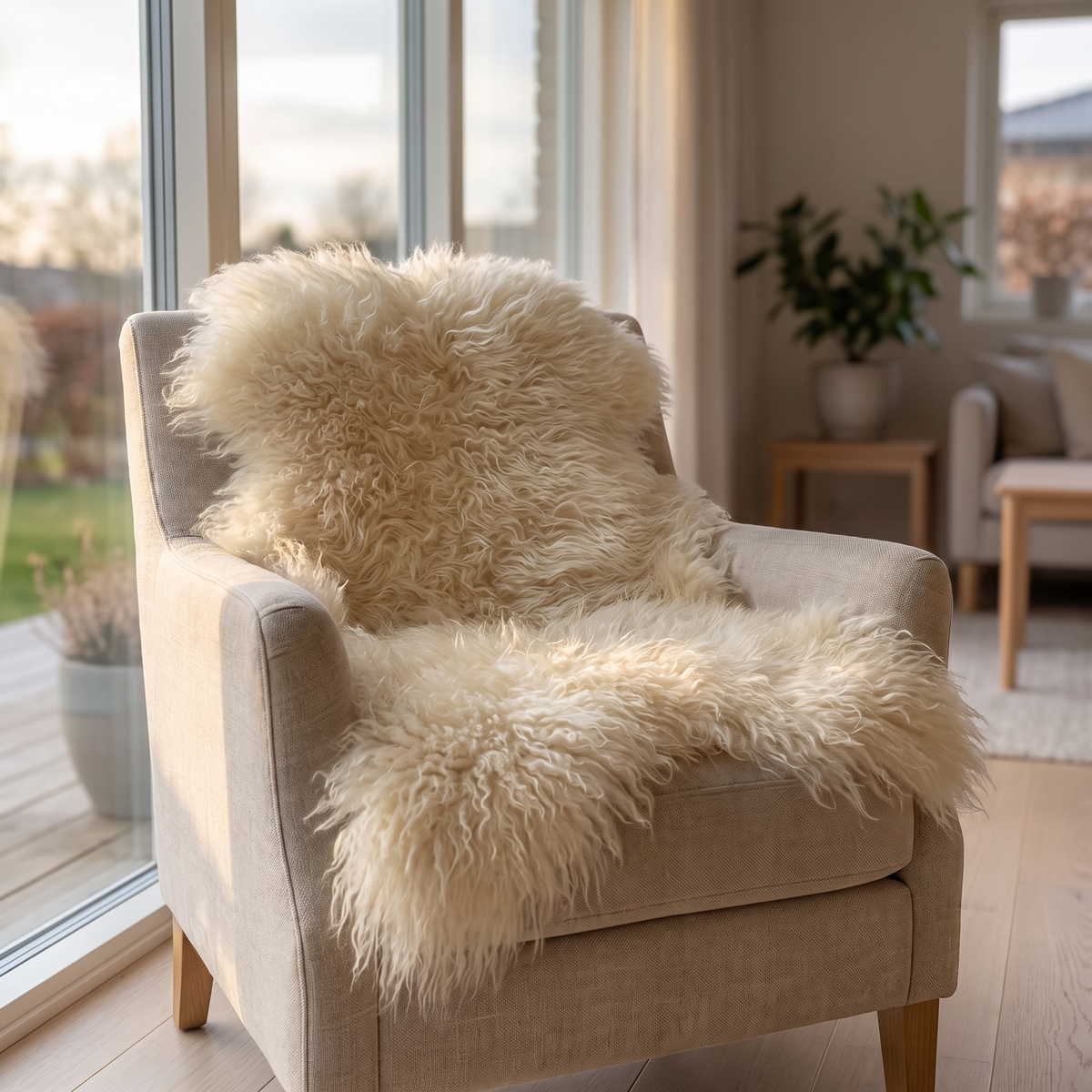 Icelandic Sheepskin | Long Wool | Natural Colors Natural Creamy White