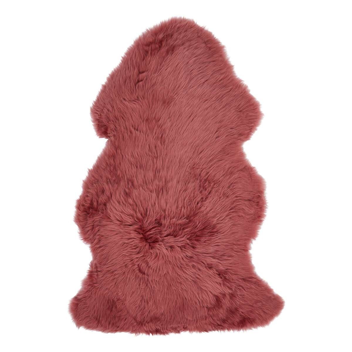 New Zealand Sheepskin | Long Wool | 45x24 in Old Rose