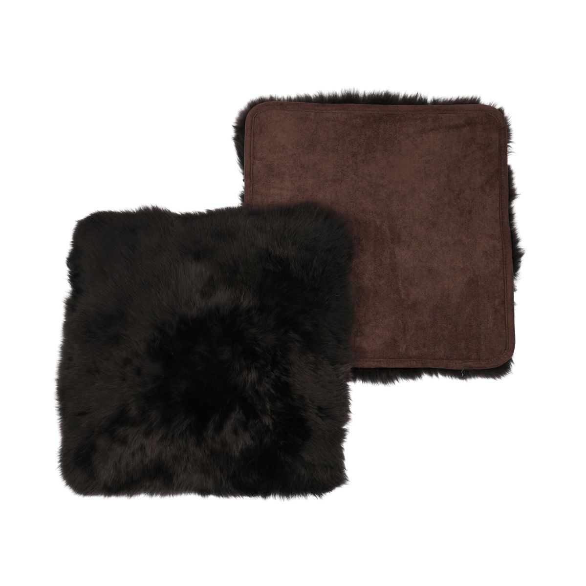Seat Cover | With Backing | Long Wool | New Zealand Chocolate