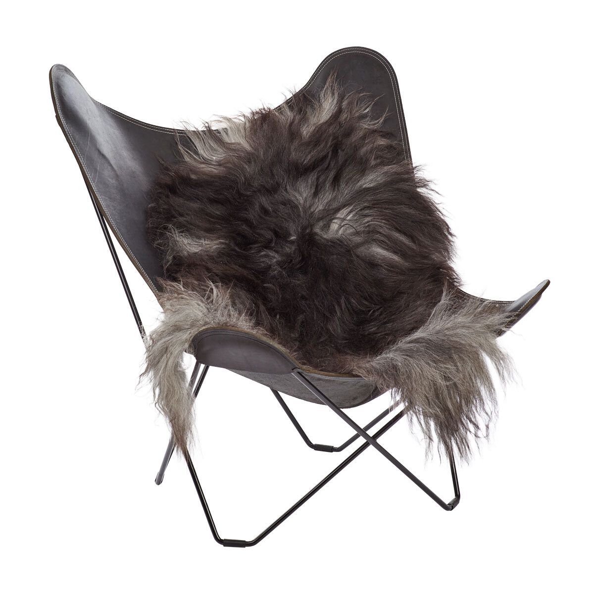 Icelandic Sheepskin | Long Wool | 47+ in Natural Grey Dark