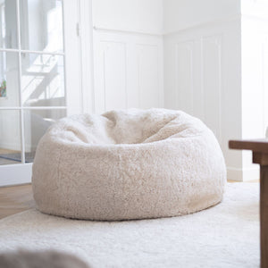 Round Sheepskin Bean Bag | Short Wool | Medium | Large Anthracite