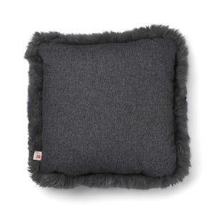 Long-Wool Sheepskin Cushion | 52x52 cm Rock/Steel