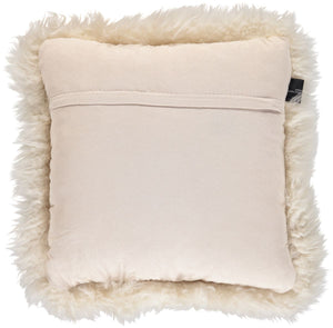 Long-Wool Sheepskin Cushion | 20x20 in Linen