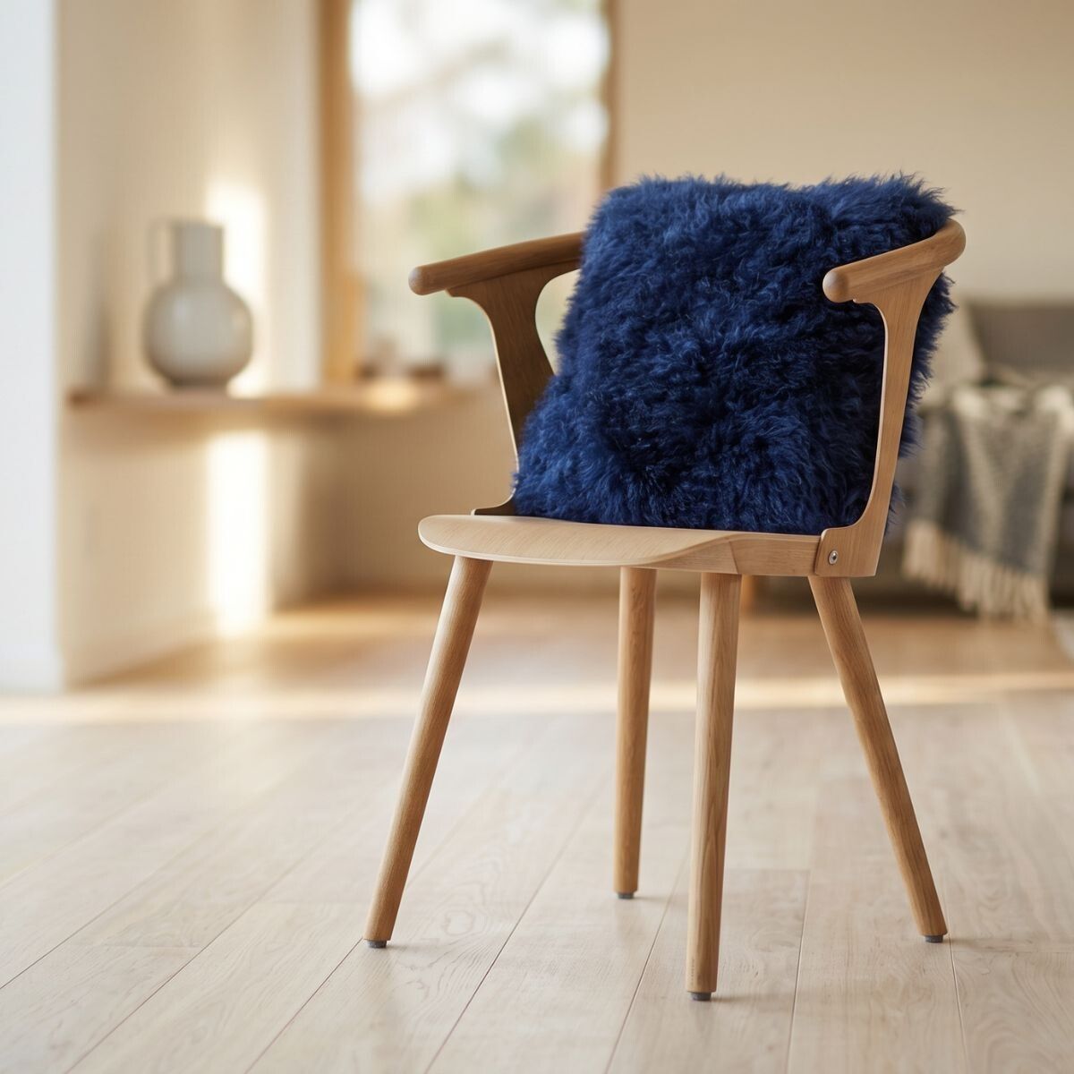Curly Cushion Navy Blue