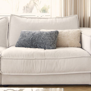 Short-Wool Sheepskin Cushion | Doublesided | 12x24 in Anthracite