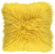 Sheepskin Cushion | Tibet | 16x16 in Mustard Yellow