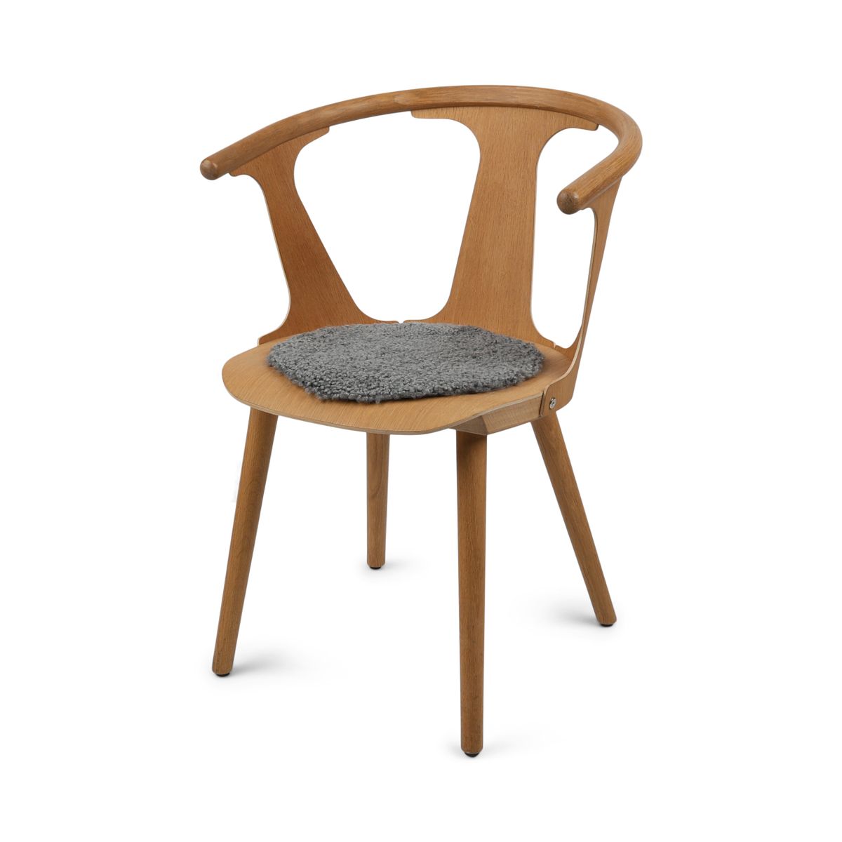 Short Wool Seat Cover | New Zealand | Round Light Grey