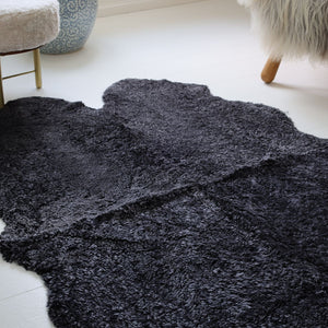 New Zealand Sheepskin | Short Curly Wool | Rug 71x43 in Anthracite