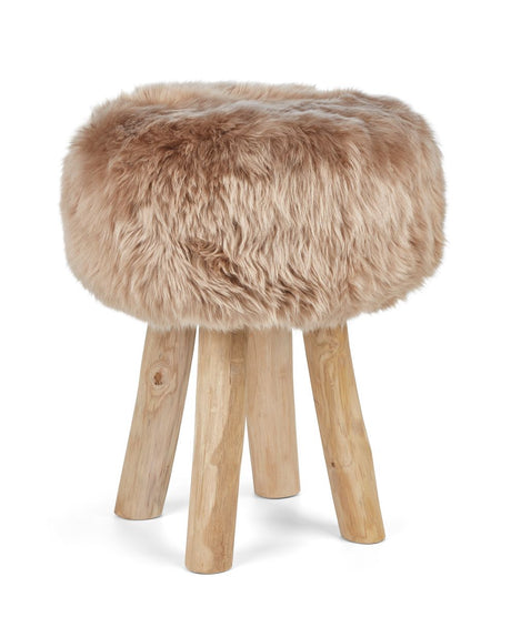 Long Wool Stool Cover Warm Sand