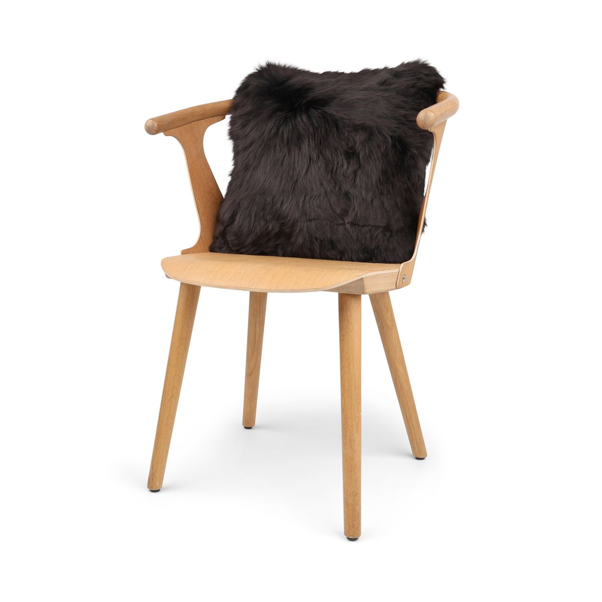 Sheepskin Cushion | Long Wool | New Zealand | 16x16 in Chocolate