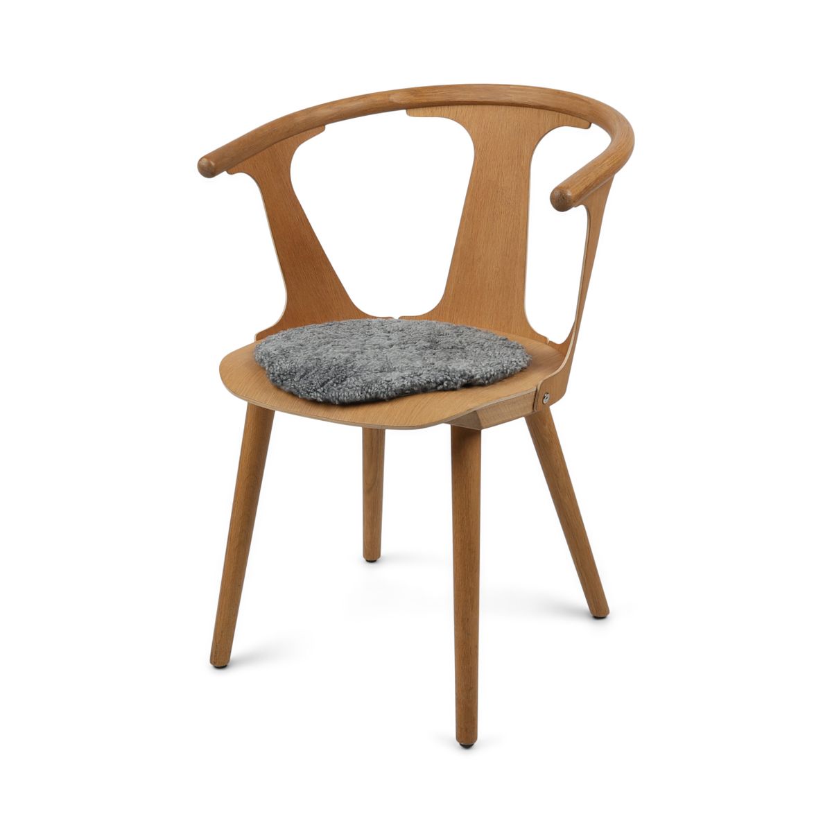 Short Wool Seat Cover | New Zealand | Round Scandinavia Light Grey
