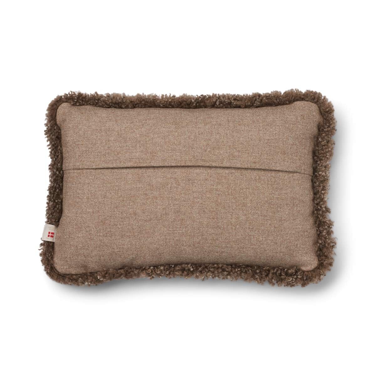 Short-Wool Sheepskin Cushion | SW trim | 20x20 in | 13x20 in Beige/Taupe