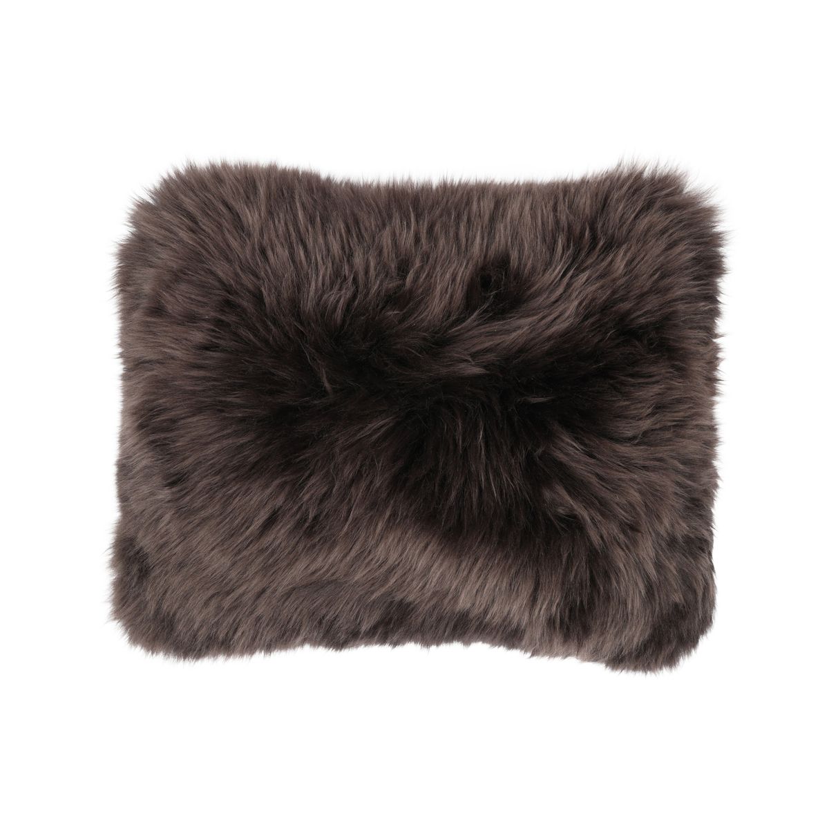 Sheepskin Cushion | Long Wool | New Zealand | Rectangular Chocolate