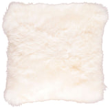 Long-Wool Sheepskin Cushion | 50x50 cm Ivory