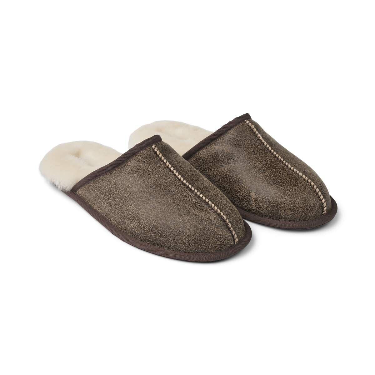 Mens Slipper Rustic Brown Nappa