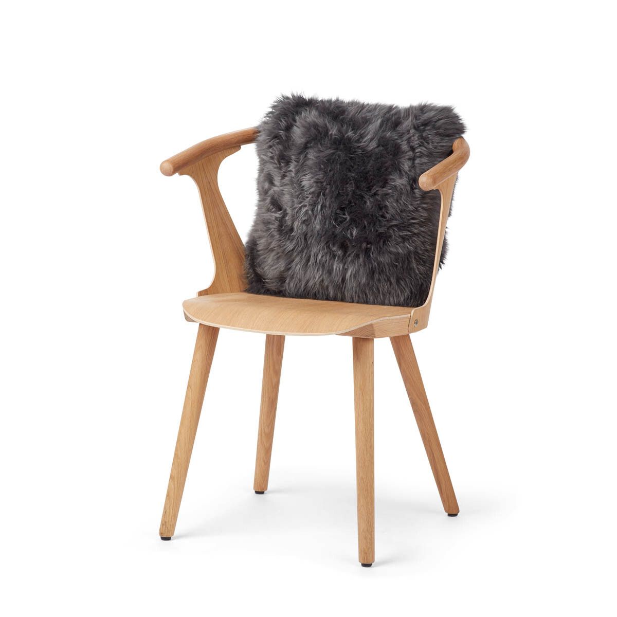 Sheepskin Cushion | Long Wool | New Zealand | 16x16 in Steel