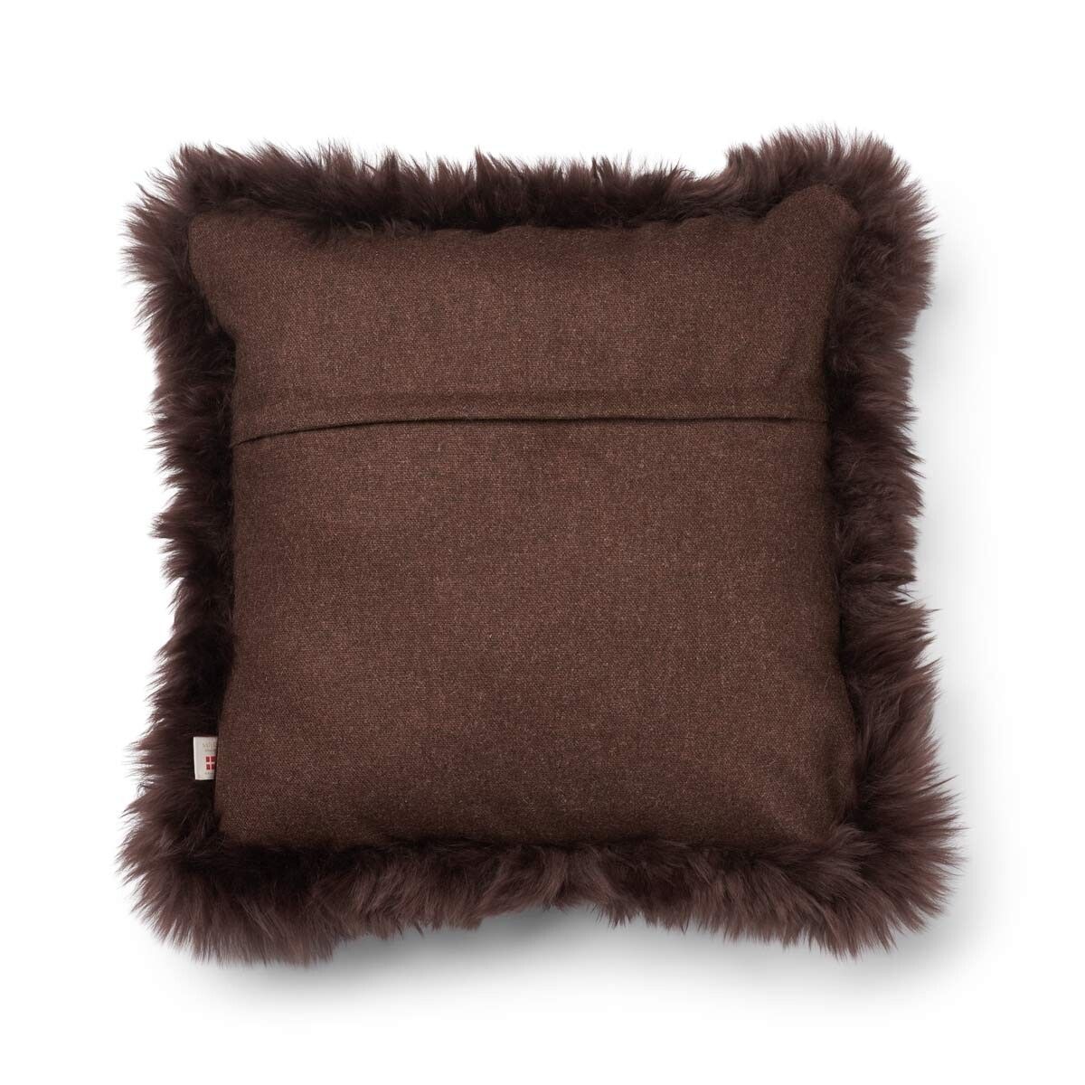 Wool Cushion | LW trim | 20x20 in | 13x20 in Brown/Chocolate