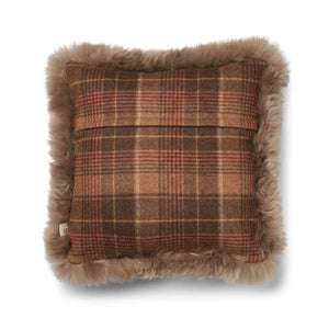 Wool Cushion | Doublesided | LW trim | 52x52 cm Cocoa-Dark Brown/Taupe