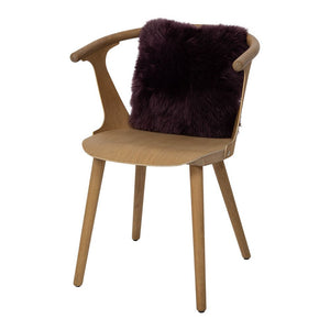 Sheepskin Cushion | Long Wool | New Zealand | 16x16 in Aubergine