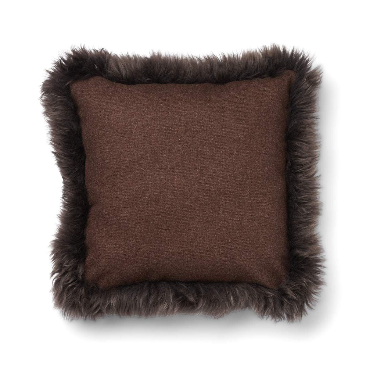 Wool Cushion | LW trim | 20x20 in | 13x20 in Brown/Walnut