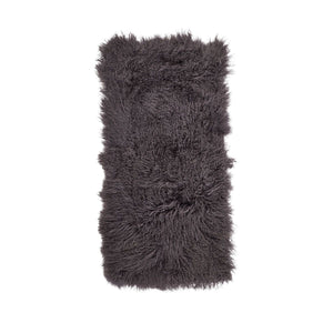Plaid of Curly Sheepskin Steel