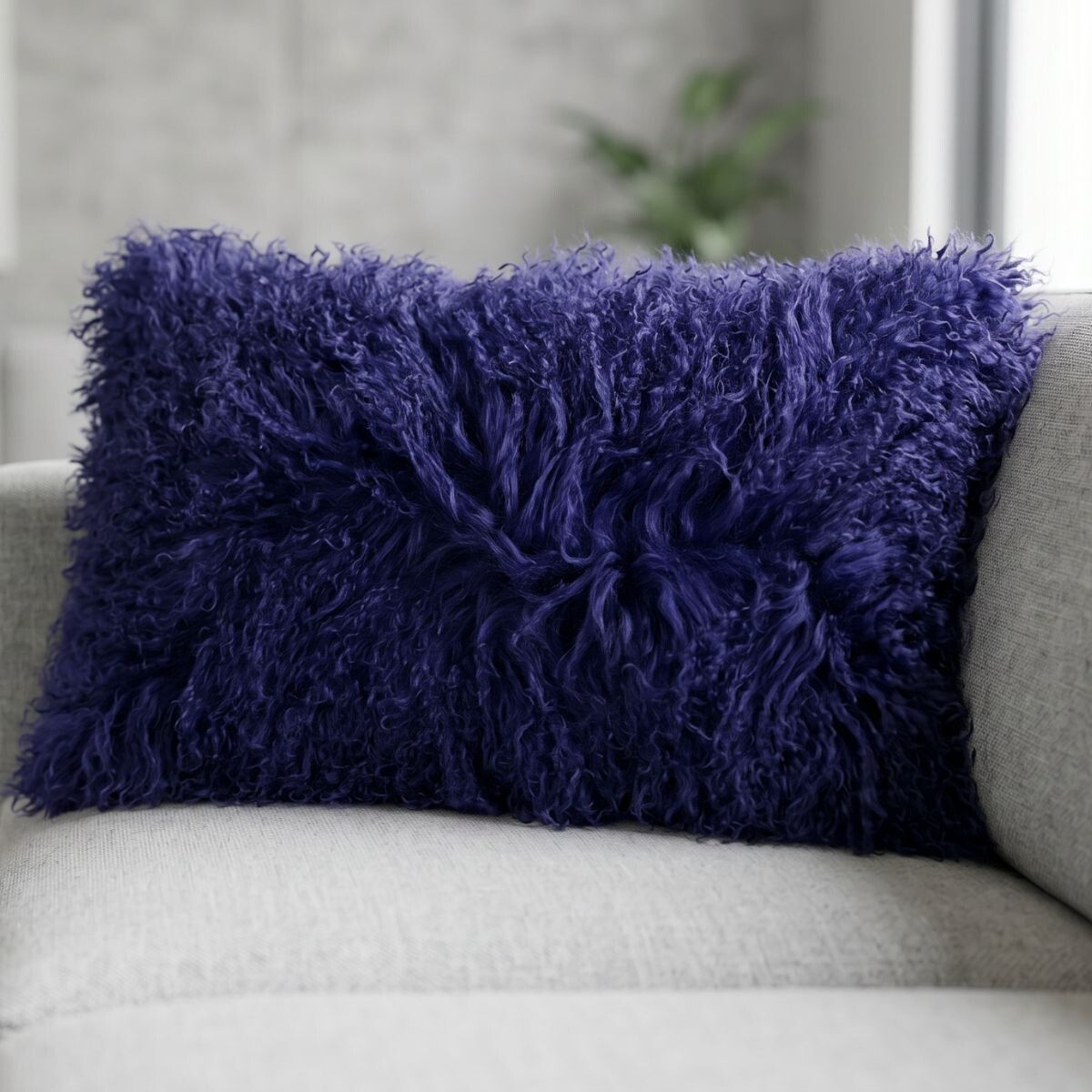 Curly Cushion Navy Blue