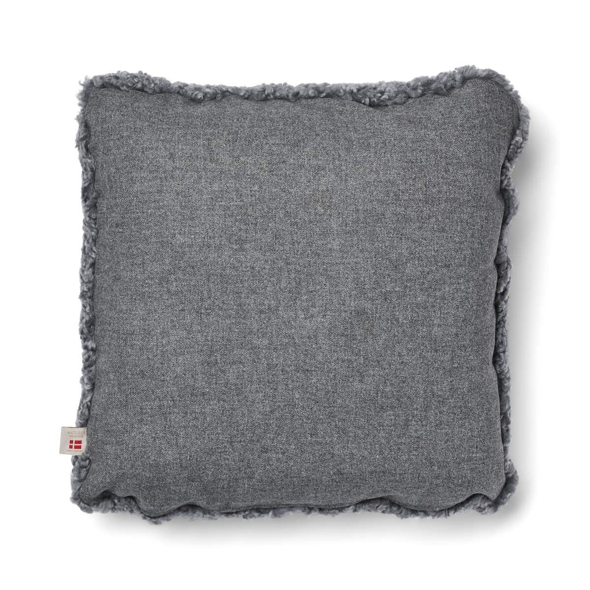 Short-Wool Sheepskin Cushion | 52x52 cm Stone/Light Grey