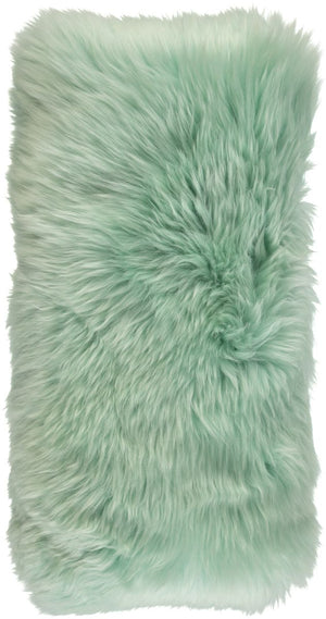 Long-Wool Sheepskin Cushion | 11x22 in Mint