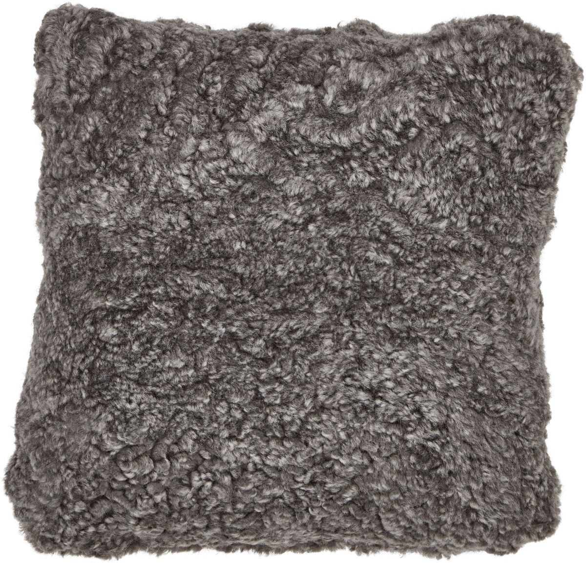 Short-Wool Sheepskin Cushion | Doublesided | 16x16 in  Graphite