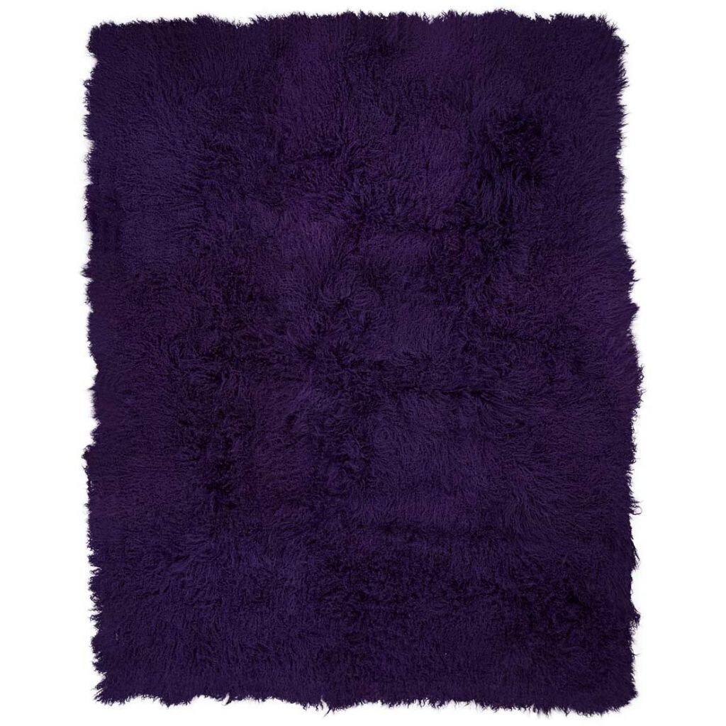 Throw of Curly Sheepskin | 55x71 in Purple