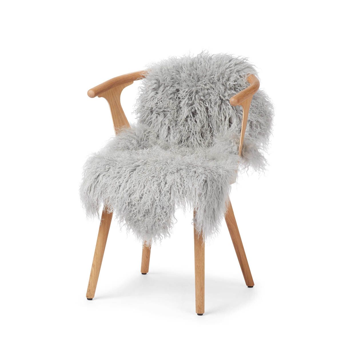 Tibetan Sheepskin | Curly | 33x20 in Light Grey